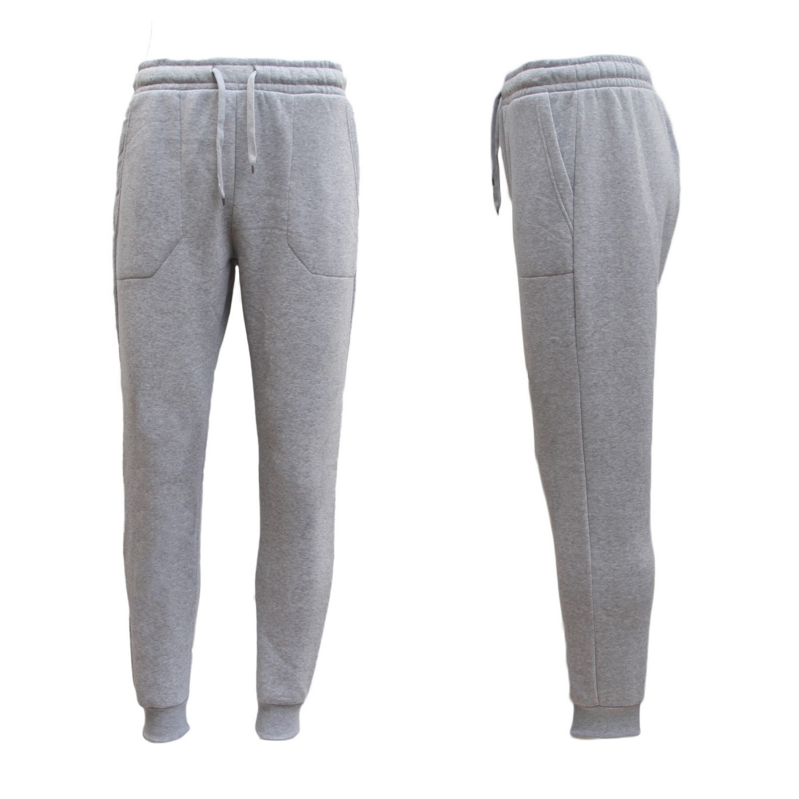 V474-218587-103987-00 Mens Unisex Fleece Lined Sweat Track Pants Suit Casual Trackies Slim Cuff XS-6XL, Light Grey, S - Image 1