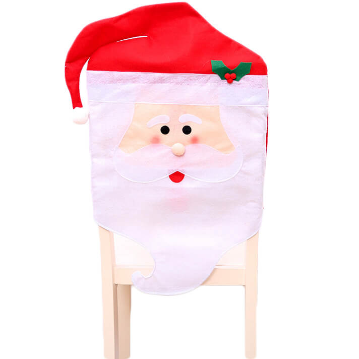 V474-465714-104017-00 6x Christmas Cute Lady Santa Hat Chair Covers Dinner Home Décor Ornaments Gift, Mr Santa - Image 1