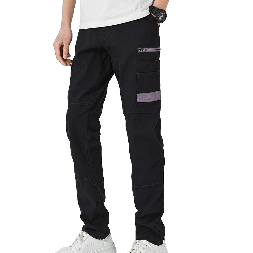 V474-578401-202503241146-00 Men's Cotton Drill Cargo Work Pants UPF 50+ 13 Pockets Tradies Workwear Trousers, Black, 34 - Image 1