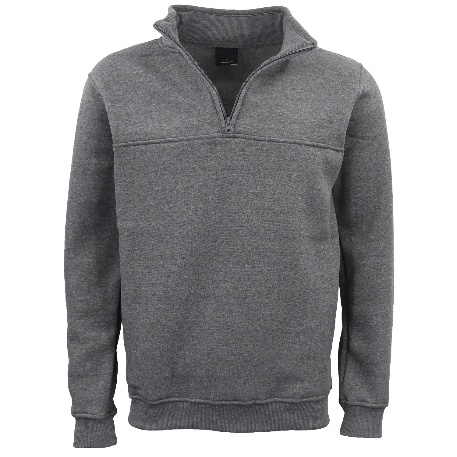 V474-628692-131341-00 New Men's Unisex Adult Half-Zip Fleece Jumper Pullover Stand Collar Jacket Shirt, Dark Grey, L - Image 1