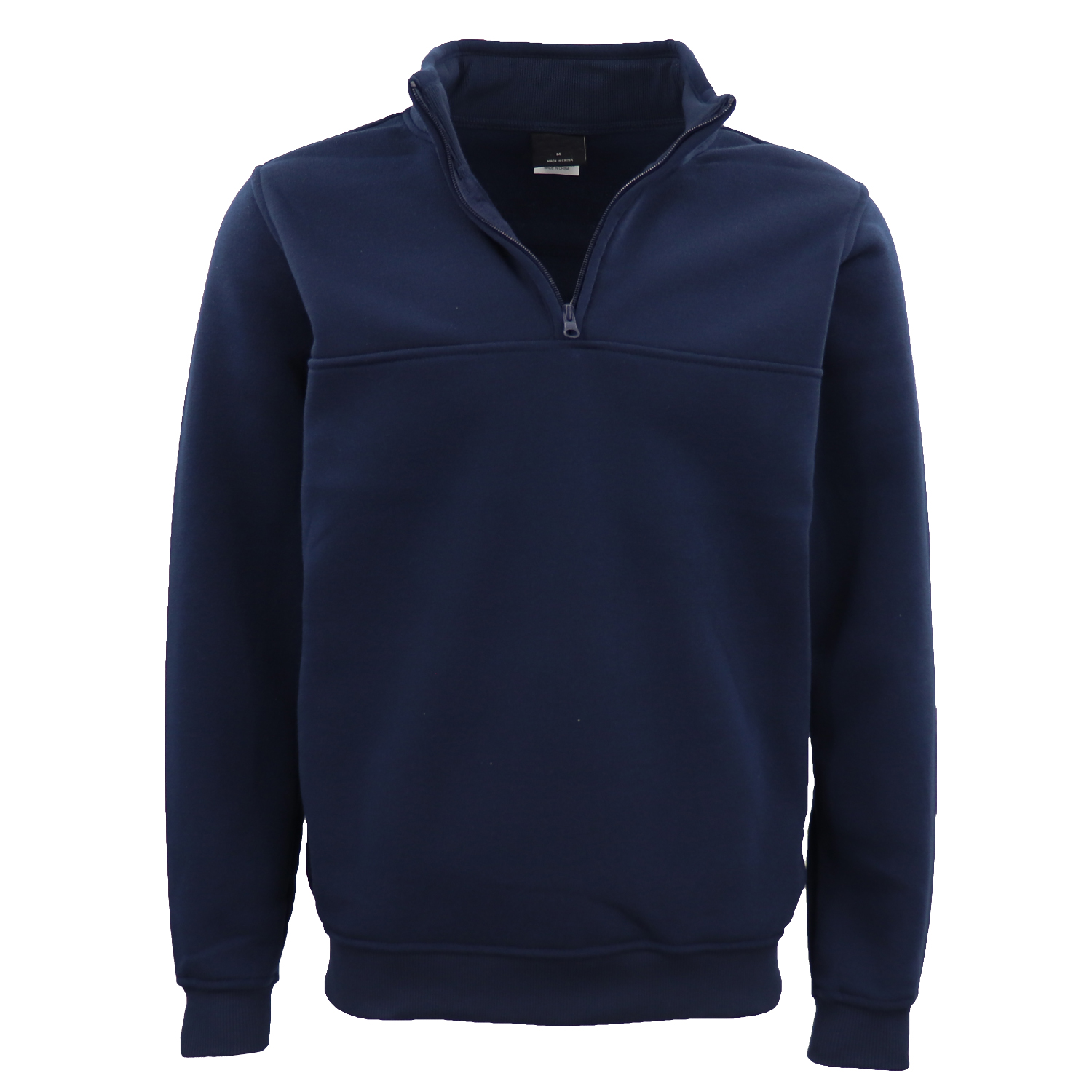 V474-628704-131353-00 New Men's Unisex Adult Half-Zip Fleece Jumper Pullover Stand Collar Jacket Shirt, Navy, S - Image 1