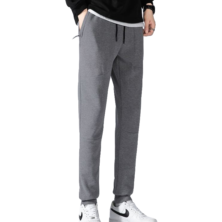 V474-632989-131386-00 Men's Fleece Slim Trackpant Sport Joggers w Zipped Pockets Gym Casucal Trousers, Dark Grey, S - Image 1