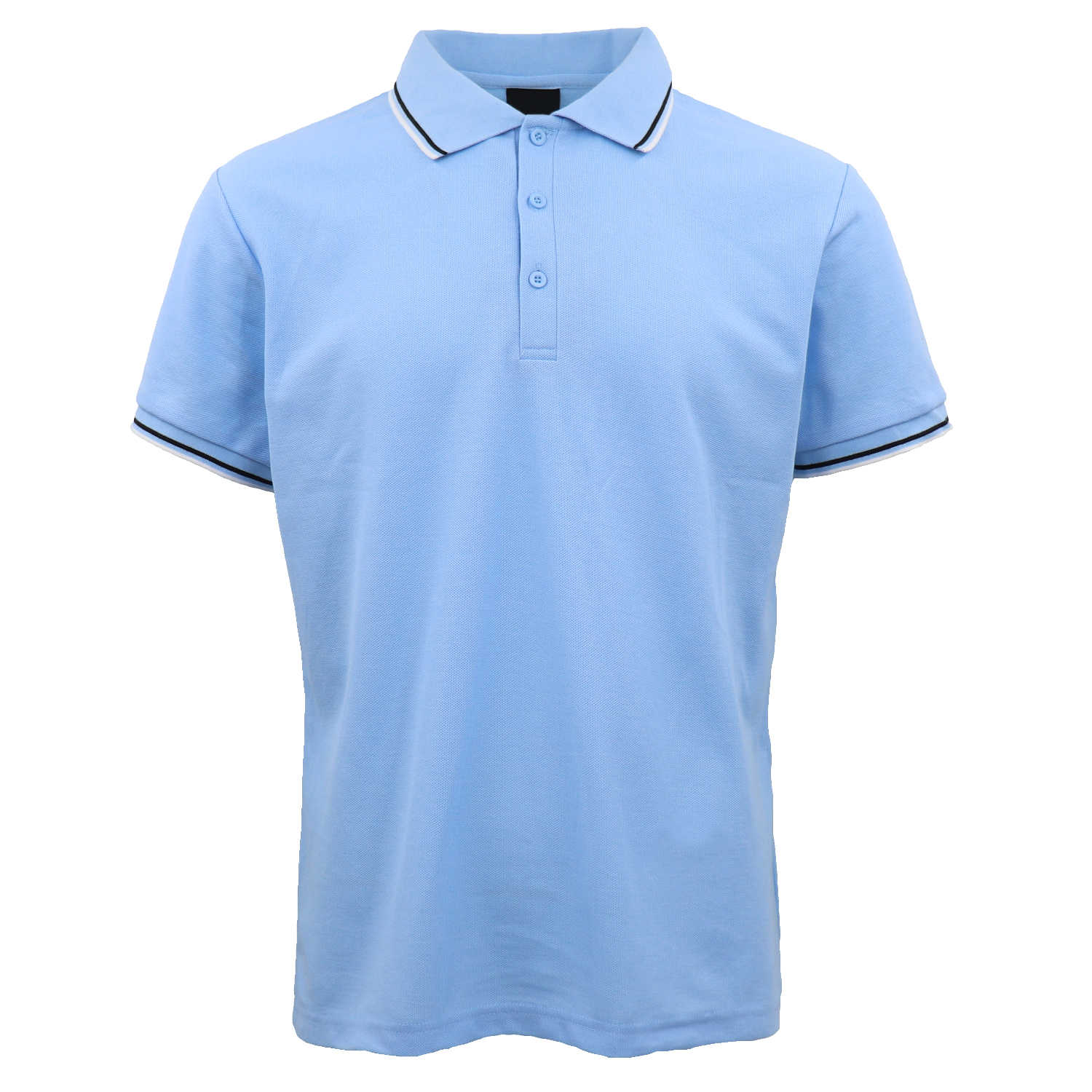 V474-633292-131413-00 Men's Unisex Polo Shirts Basic Plain Breathable Tops Cotton Cascual Sport Shorts, Blue, S - Image 1