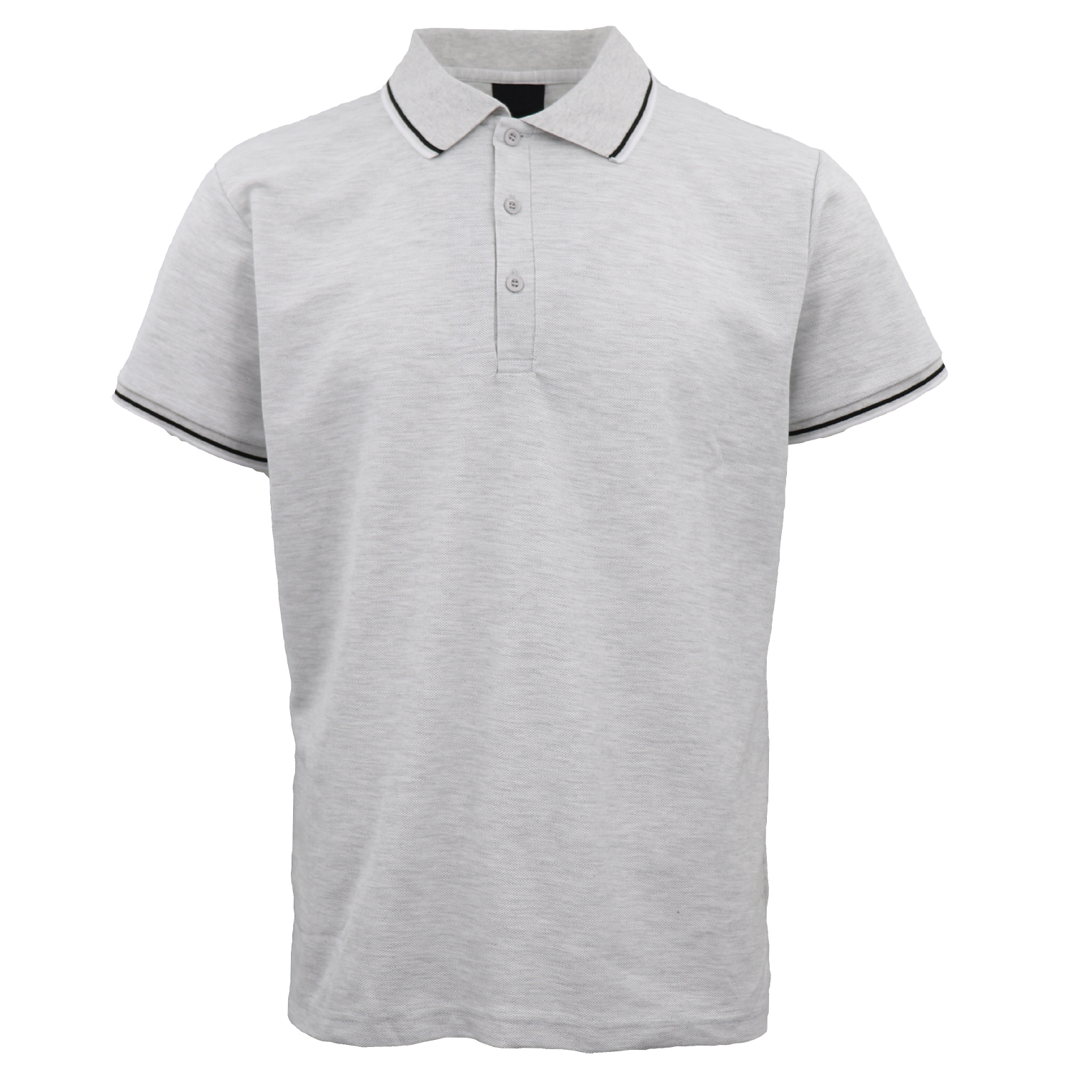 V474-633303-131424-00 Men's Unisex Polo Shirts Basic Plain Breathable Tops Cotton Cascual Sport Shorts, Light Grey, 3XL - Image 1
