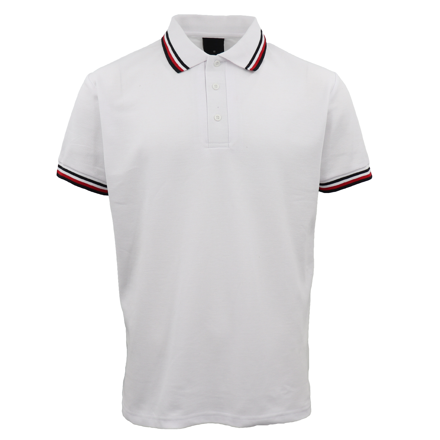 V474-633317-131438-00 Men's Unisex Polo Shirts Basic Plain Breathable Tops Cotton Cascual Sport Shorts, White, M - Image 1