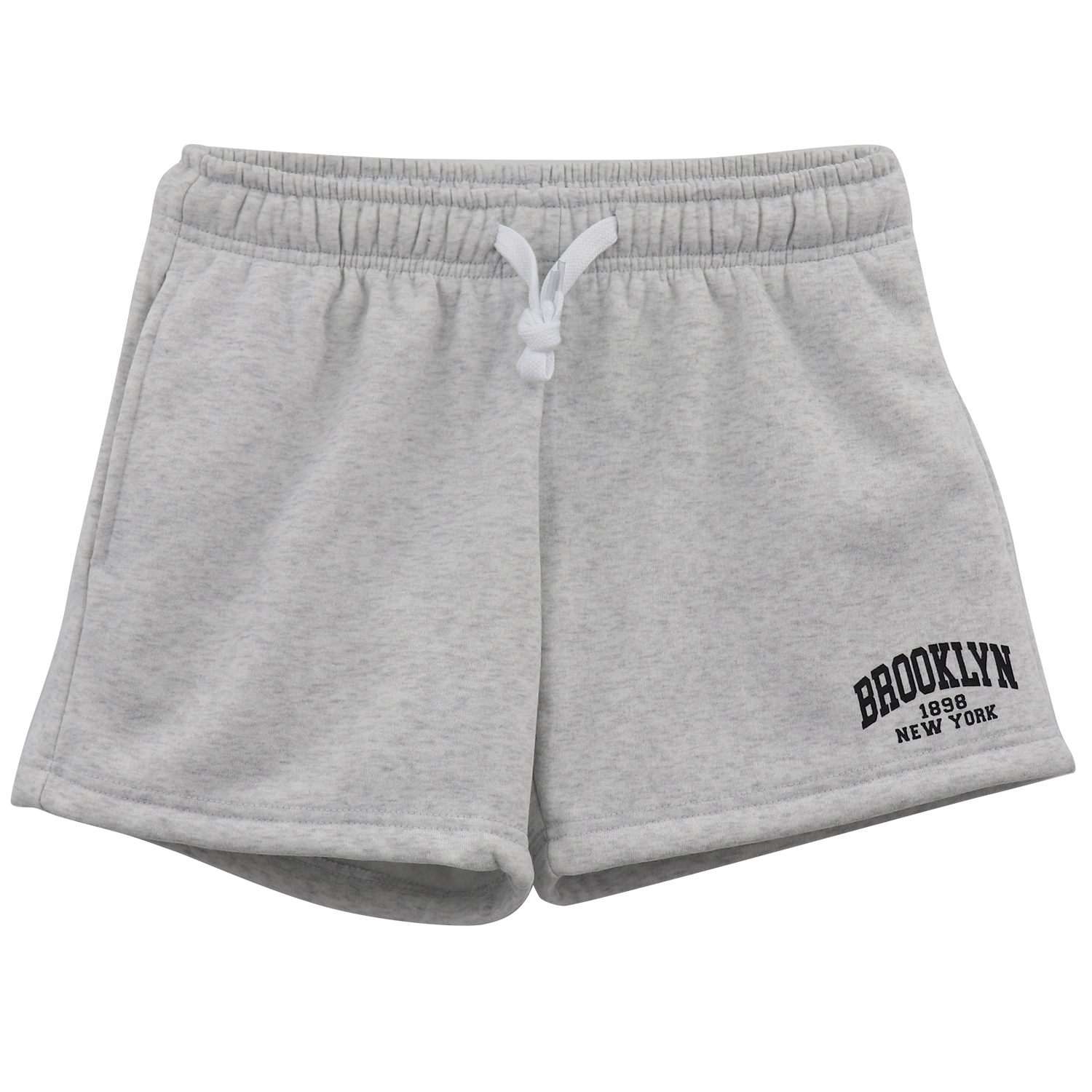 V474-700314-218774-00 Women's Casual Fleece Shorts Sweat Athletic Track Pants w Elastic Wasit Pockets, Light Grey, L - Image 1