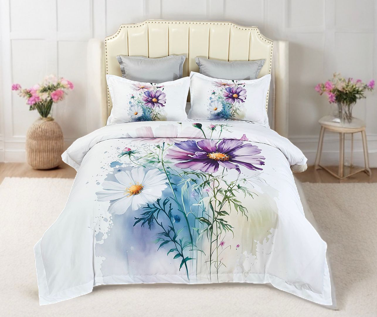 V493-SM-K-17-150812-00 Marrea Floral Quilt Cover Set - King Size - Image 1