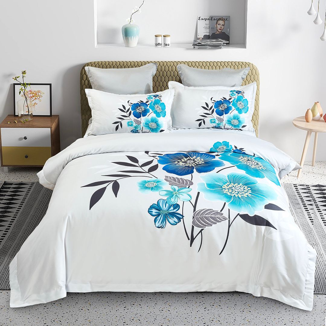 V493-SM-Q-15-150805-00 Braithe Floral Quilt Cover Set - Queen Size - Image 1