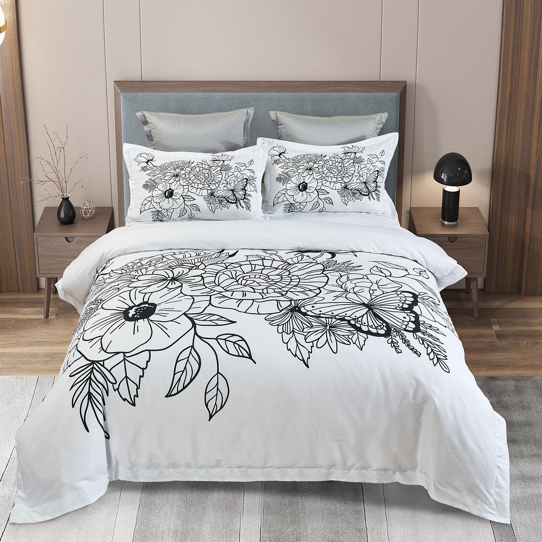 V493-SM-SK-16-150810-00 Viene Floral Quilt Cover Set - Super King Size - Image 1