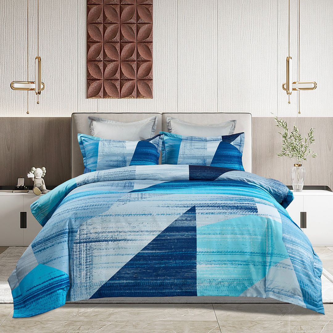 V493-SM-SK-22-150828-00 Mondrian Quilt Cover Set - Super King Size - Image 1