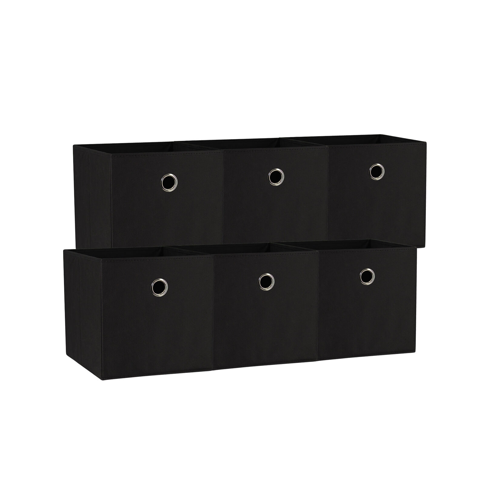 V510-333733_BLACK_6X_V2-202503121015-00 SORTI 33x33x27 CM Black 6-Pack Foldable Storage Cubes - Fabric Bookcase Organizers for Toys and More - Image 1