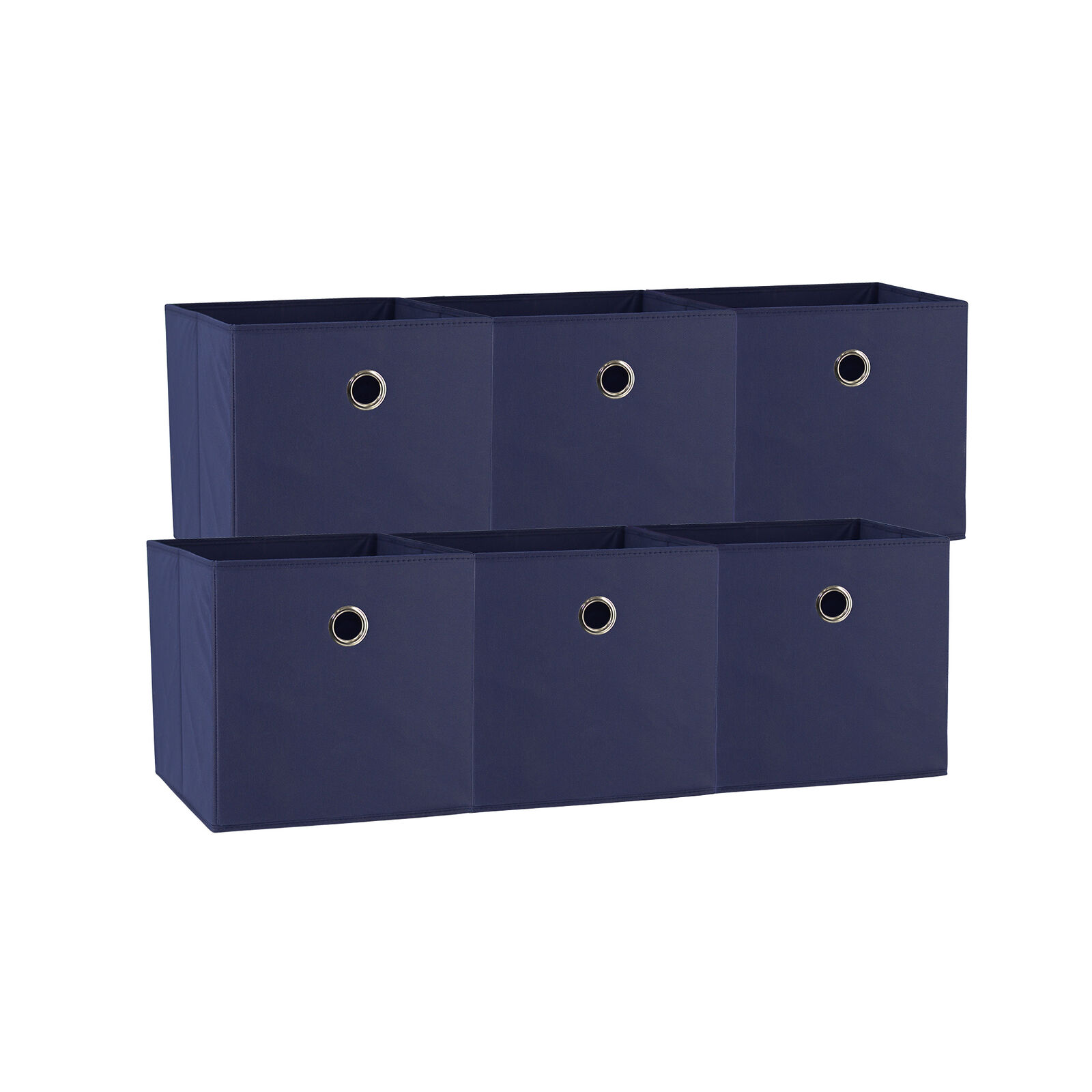 V510-333733_DARK_BLUE_6X_V2-202503121015-00 SORTI 33x33x27 CM Dark Blue 6-Pack Foldable Storage Cubes - Fabric Bookcase Organizers for Toys and More - Image 1