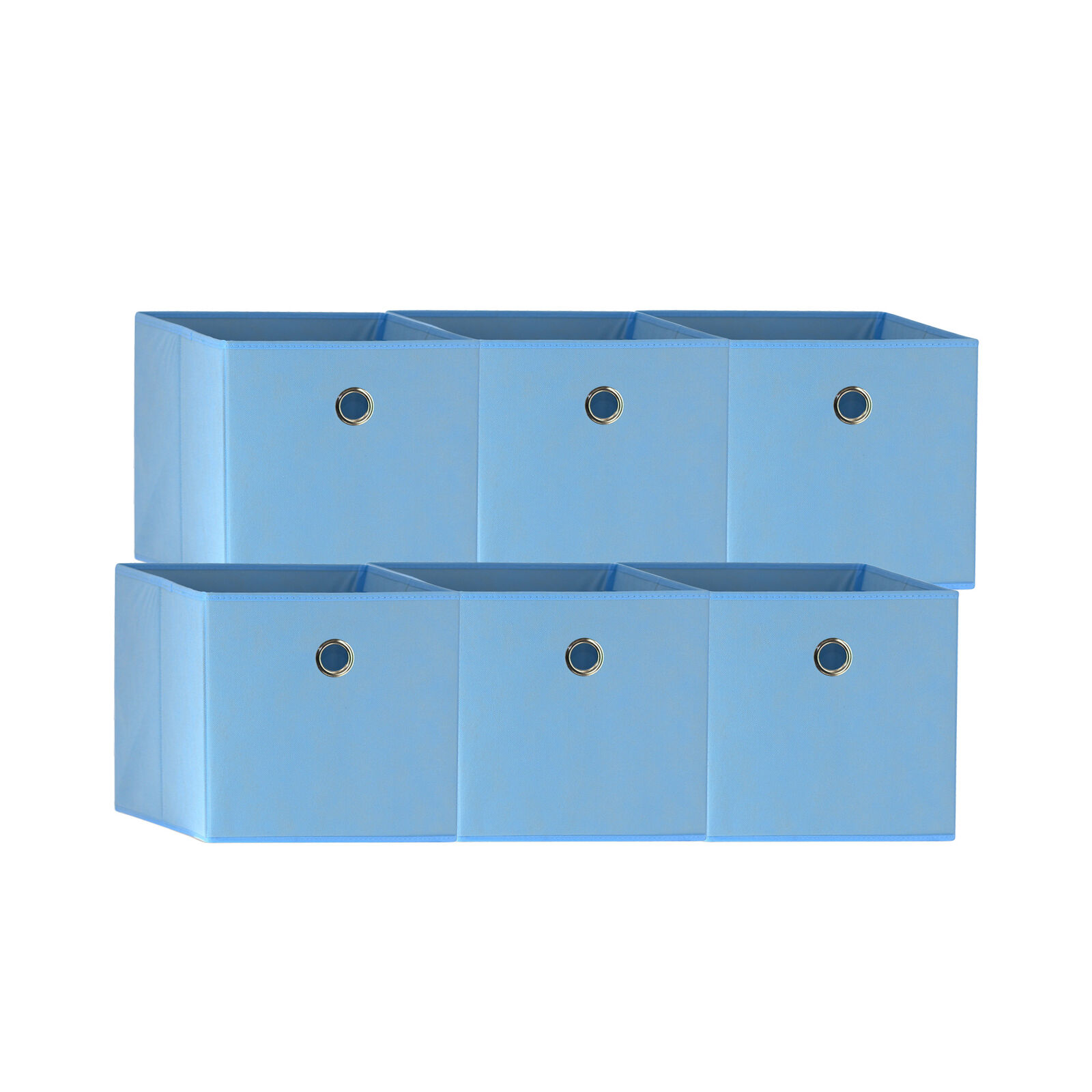 V510-333733_LIGHT_BLUE_6X_V2-202503121015-00 SORTI 33x33x27 CM Blue 6-Pack Foldable Storage Cubes - Fabric Bookcase Organizers for Toys and More - Image 1
