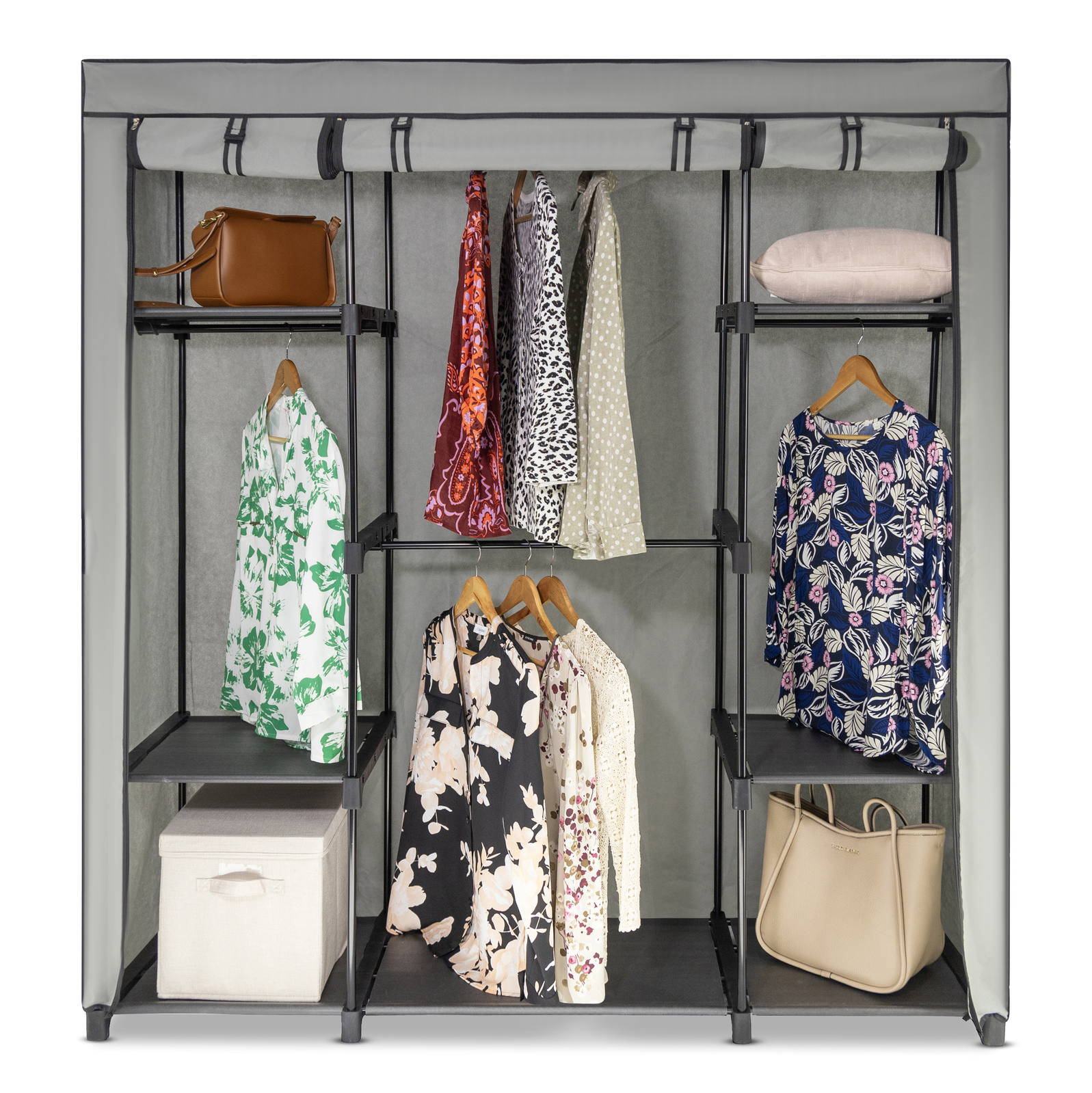 V510-MFR104-195512-00 Sorti Freestanding Portable Closet Metal Wardrobe Garment Rack Hanger - Image 1