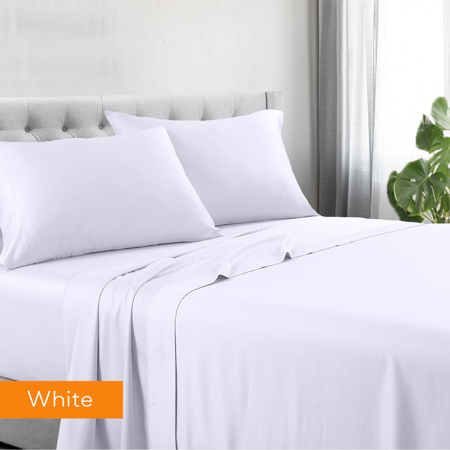 V517-1200CRSS-MKW-94372-00 1200tc hotel quality cotton rich sheet set mega king white - Image 1