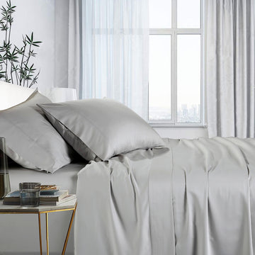 V517-BCSS1000-QSIL-94456-00 1000tc bamboo cotton sheet set queen silver - Image 1