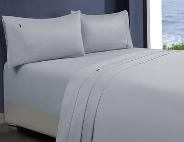 V517-CFS1000SPC-DSIL-94629-00 1000tc egyptian cotton 1 fitted sheet and 2 pillowcases double silver - Image 1