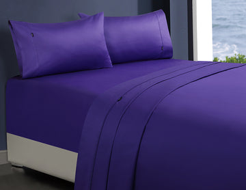 V517-CFS1000SPC-KVI-94637-00 1000tc egyptian cotton 1 fitted sheet and 2 pillowcases king violet - Image 1