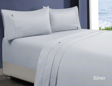 V517-CSS1000-S-SIL-94495-00 1000tc egyptian cotton sheet set 1 single silver - Image 1