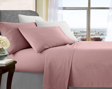 V517-MF1000-SRG-94574-00 ultra soft microfibre sheet set single rose gold - Image 1
