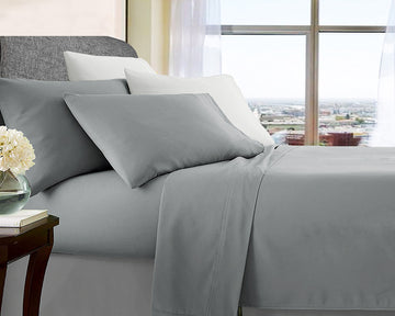 V517-MF1000-SSIL-94576-00 ultra soft microfibre sheet set single silver - Image 1