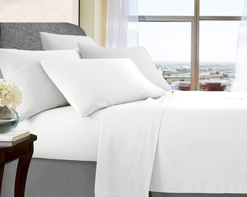 V517-MF1000-SW-94577-00 ultra soft microfibre sheet set single white - Image 1