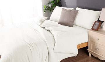 V517-MFLQC-DW-94767-00 Microflannel duvet cover and sheet comb set Double white - Image 1