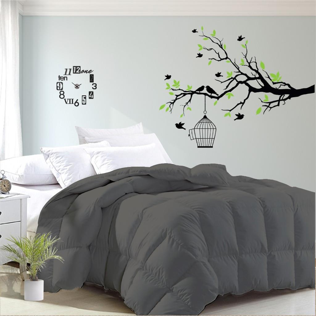 V535-200G-BAMBOO-QUILT-S-GRY-155295-00 Luxor Australian Made Summer Grey 200GSM Bamboo Blend Quilt Single - Image 1