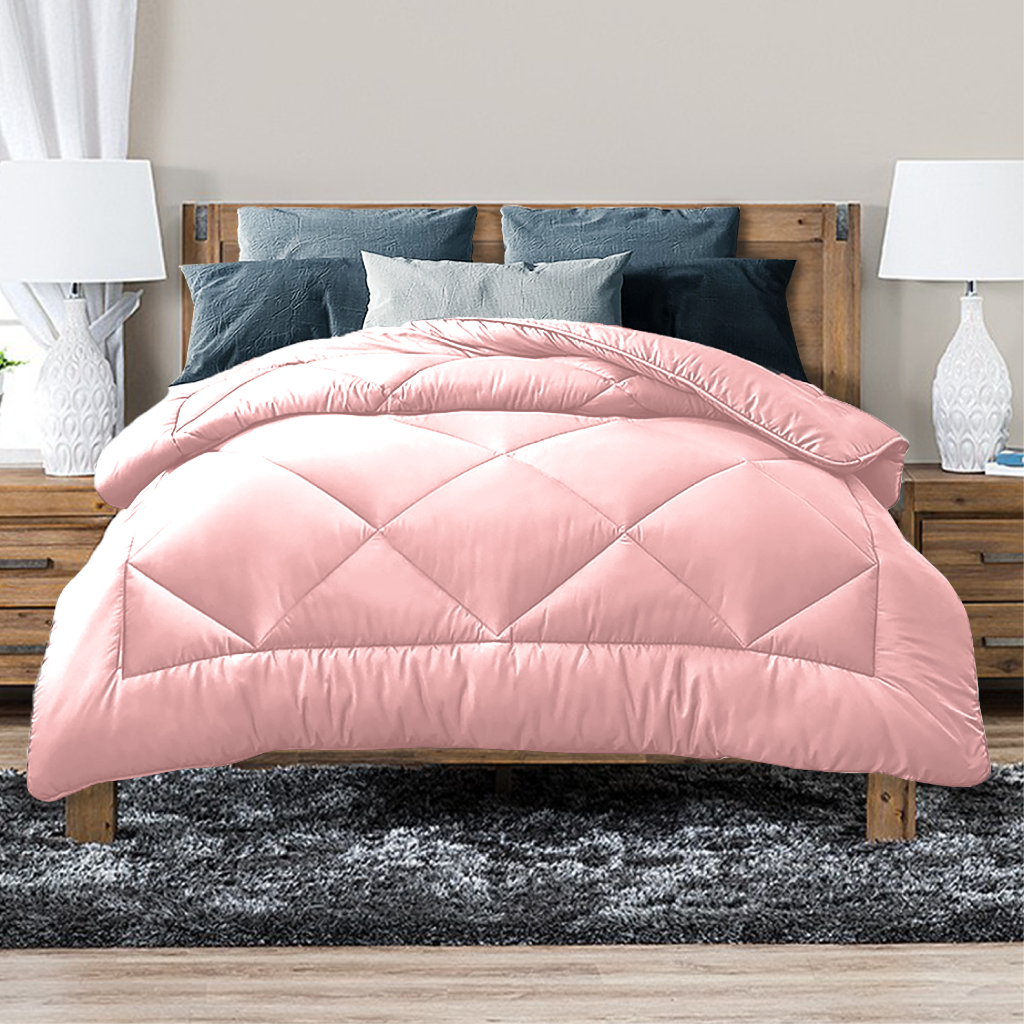 V535-400G-BAMBOO-QUILT-S-PIN-155305-00 Luxor Australian Made All Season Blush 400GSM Bamboo Blend Quilt Single - Image 1