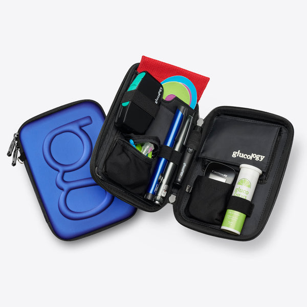 V536-CASE-BLUE-CLASSIC-144591-00 Glucology Diabetes Travel Cases | Matte Blue, Classic - Image 1