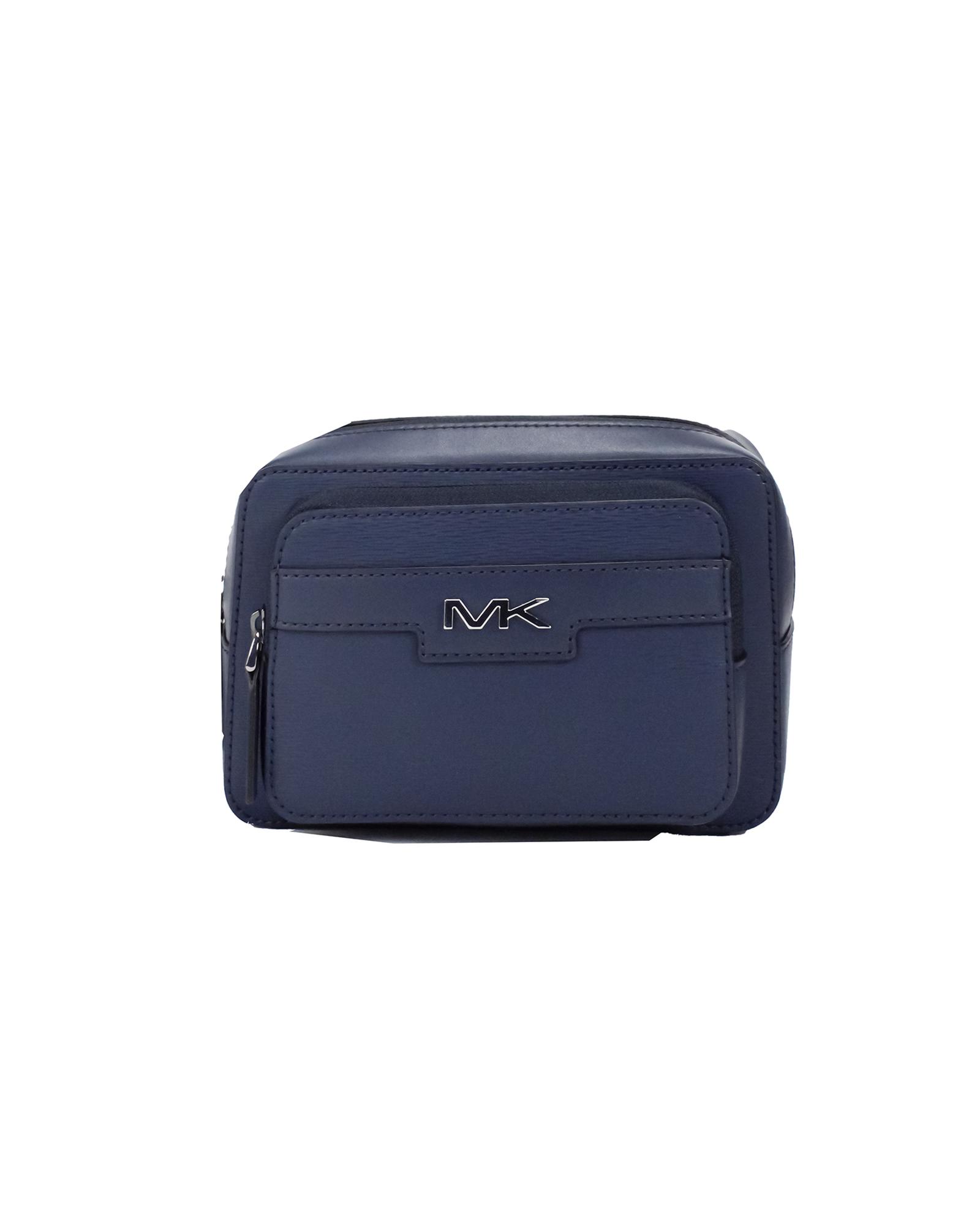 V539-66088-202506111610-00 Michael Kors Women's Cooper Small Navy Blue Smooth Leather Double Zip Belt Bag - One Size - Image 1