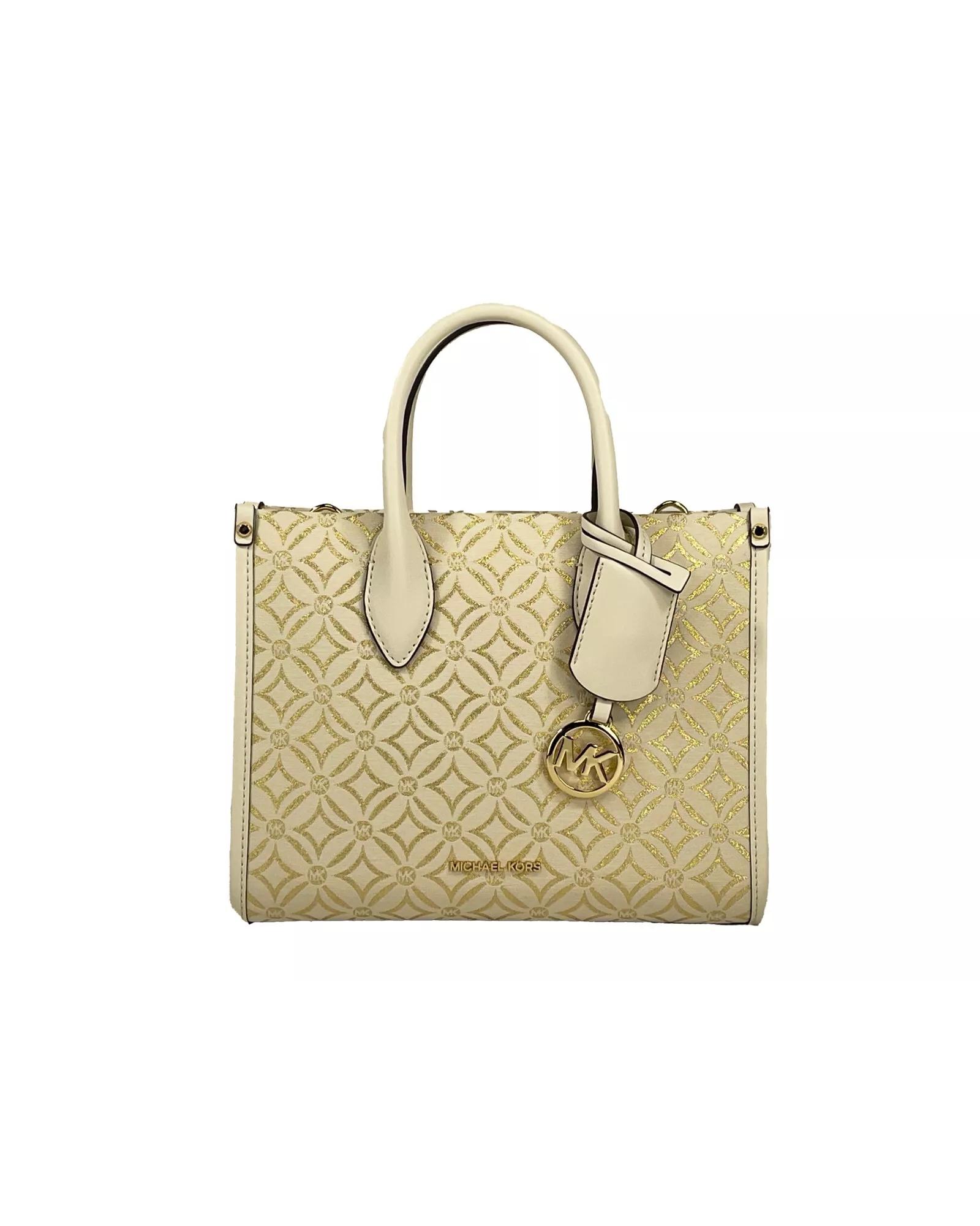 V539-83547-202506111631-00 Michael Kors Women's Mirella Small Top Zip Crossbody Tote Bag Creme - One Size - Image 1
