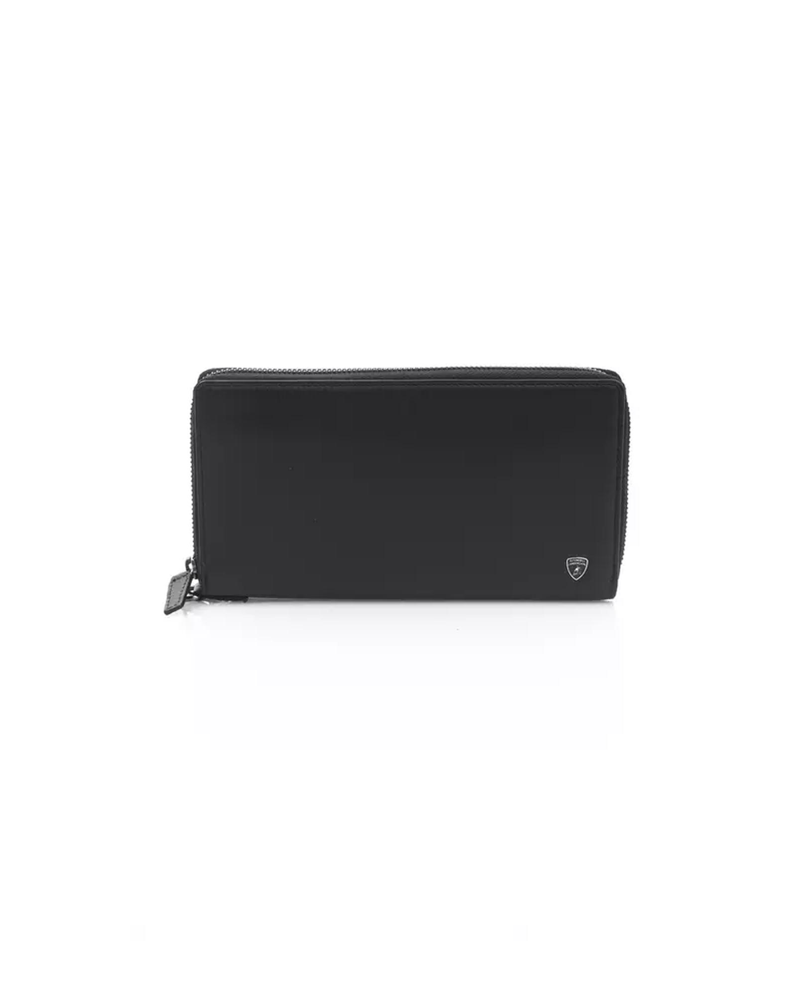 V539-AU-22978-202506111731-00 Automobili Lamborghini Men's Sleek Calfskin Leather Zip Wallet - One Size - Image 1