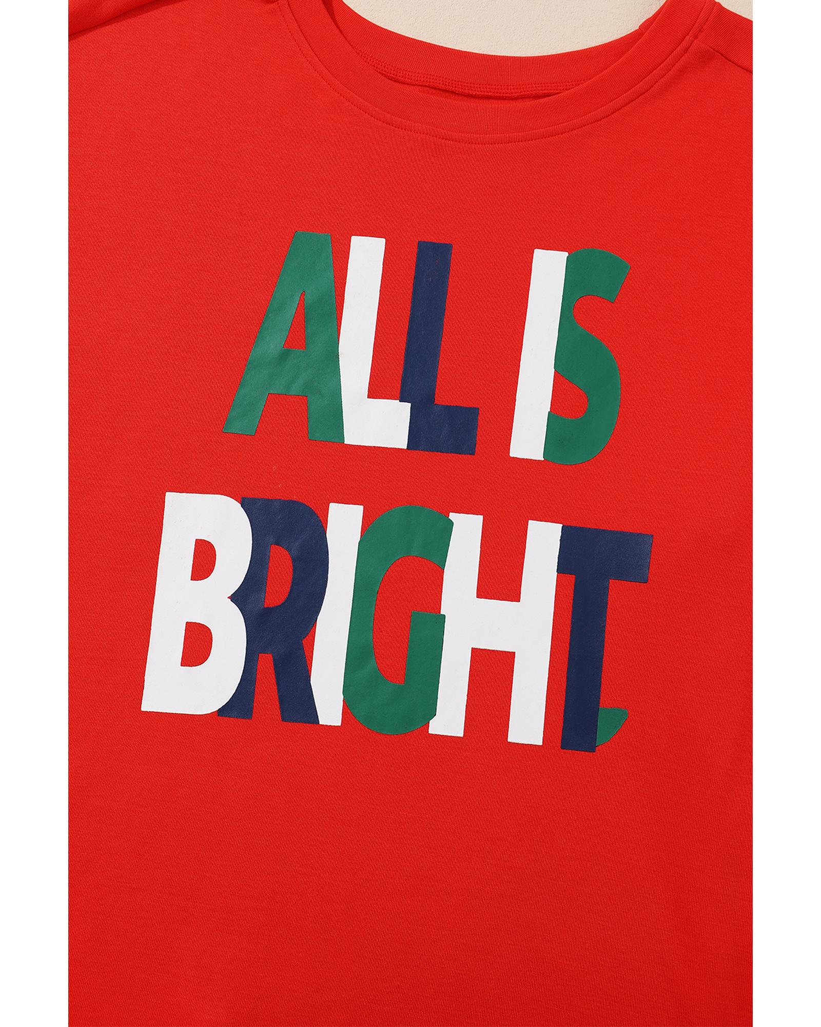 V539-AZEXDC15727-P322-L-202506120122-00 Multicolor ALL IS BRIGHT Graphic Christmas Plaid Pajamas Set - L - Image 1