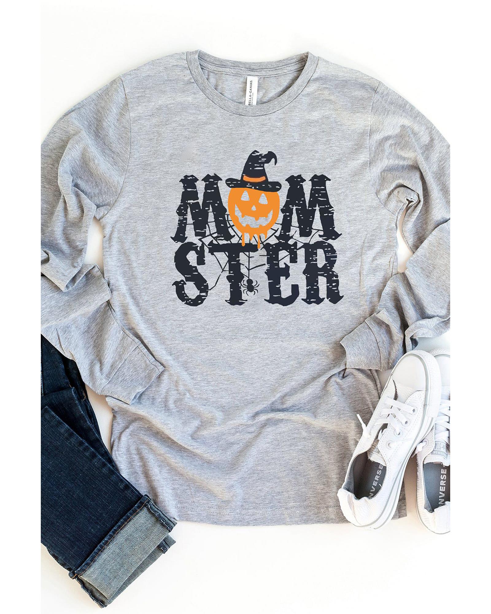 V539-AZEXDC25116748-11-S-163082-00 Azura Exchange Pumpkin Graphic Print Crew Neck Top - S - Image 1