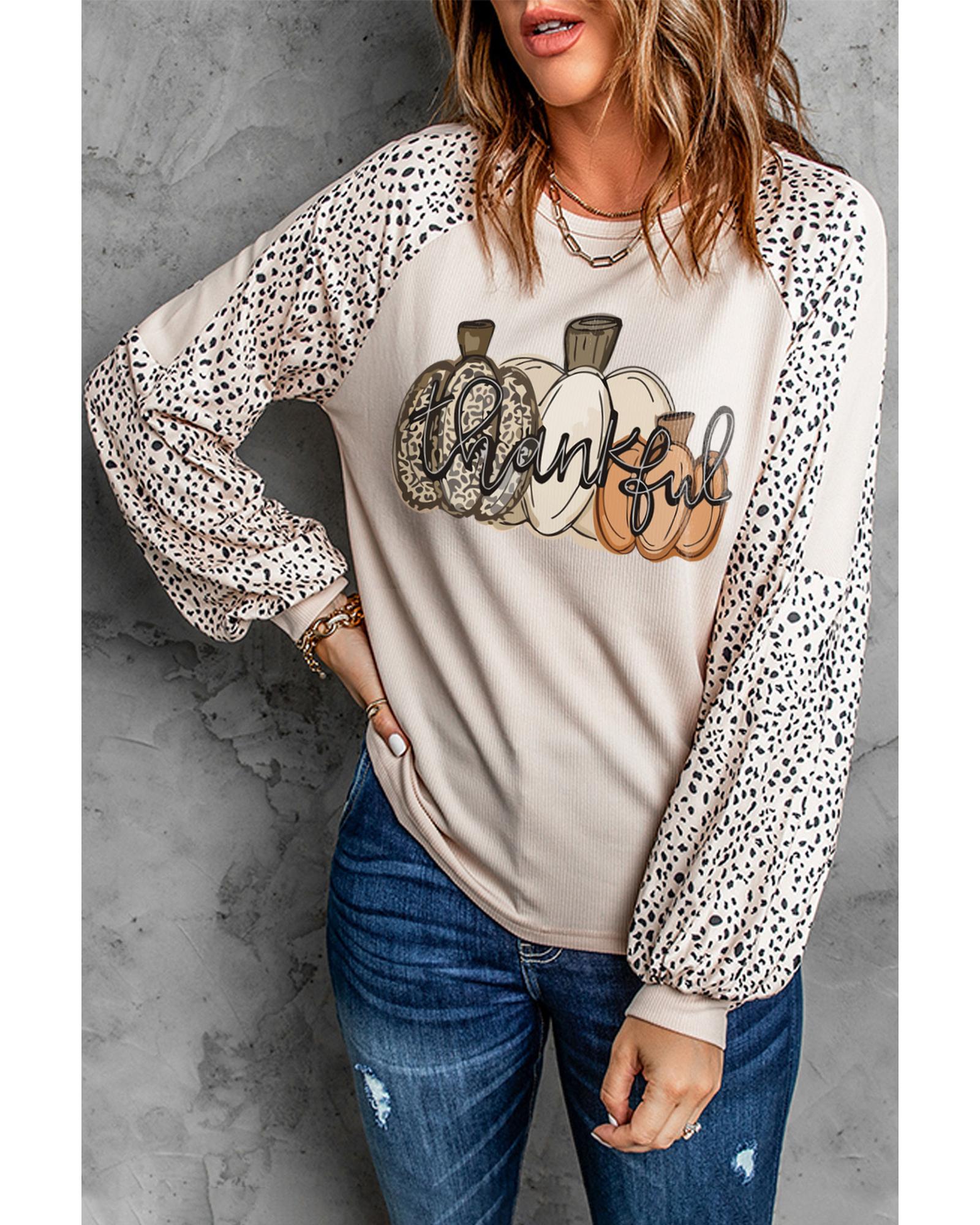 V539-AZEXDC25117951-16-L-202508290345-00 Azura Exchange Thankful Leopard Print Long Sleeve Top - L - Image 1