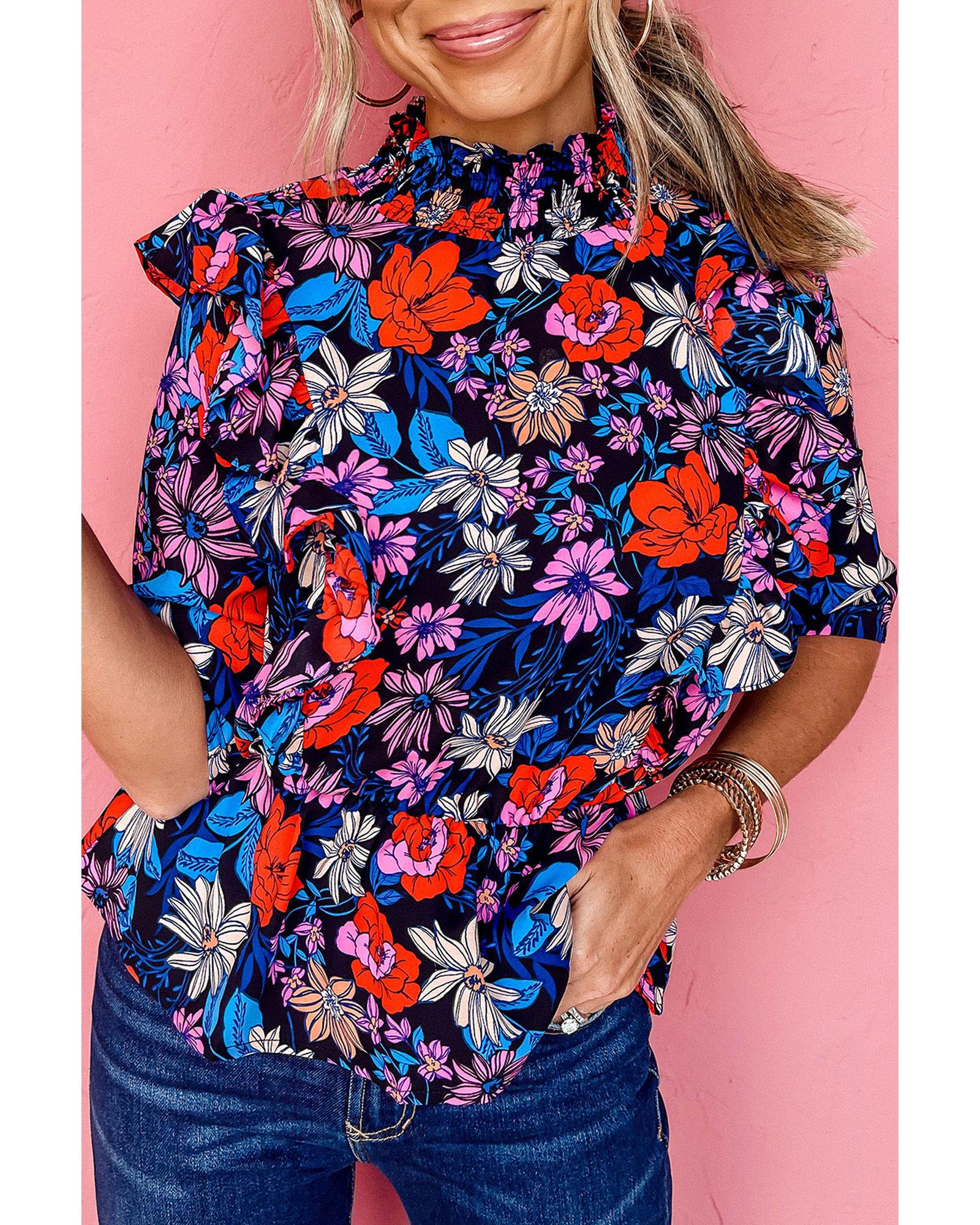 V539-AZEXDC25119929-5-S-162076-00 Azura Exchange Ruffle Peplum Top - S - Image 1