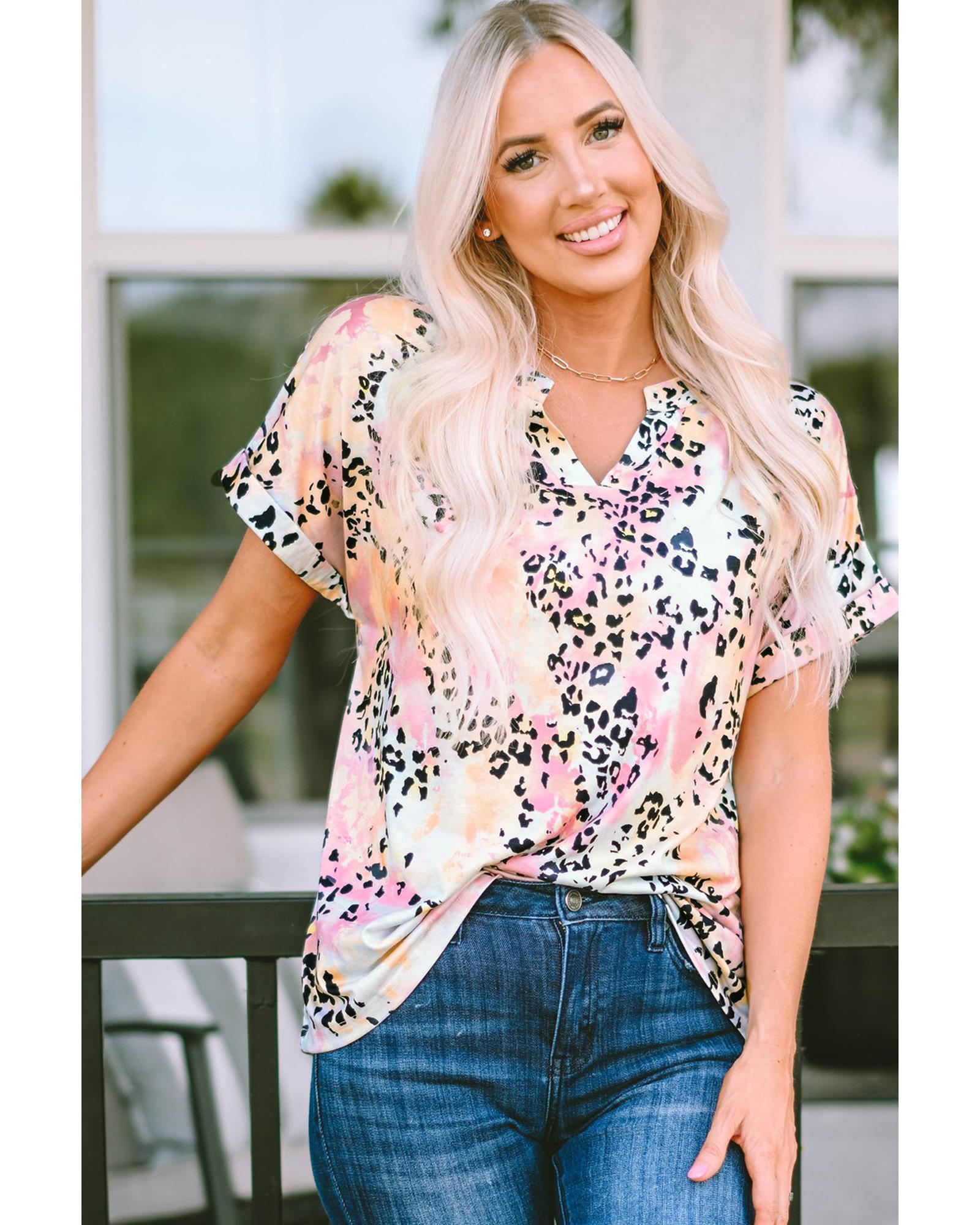 V539-AZEXDC25120820-20-L-202508252340-00 Azura Exchange Notch V Neck Blouse - L - Image 1
