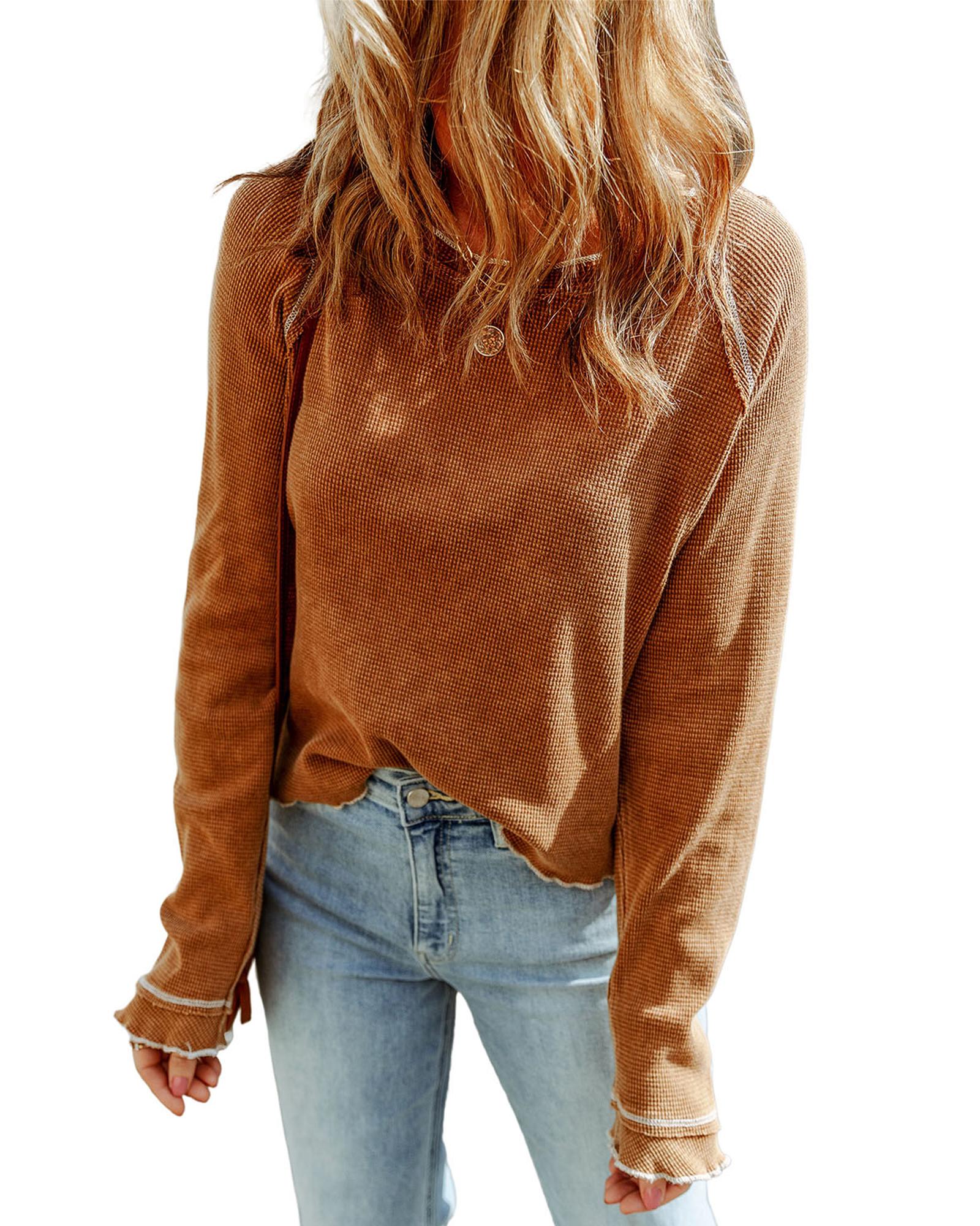 V539-AZEXDC25122025-17-L-202508290850-00 Azura Exchange Textured Long Sleeve Top - L - Image 1