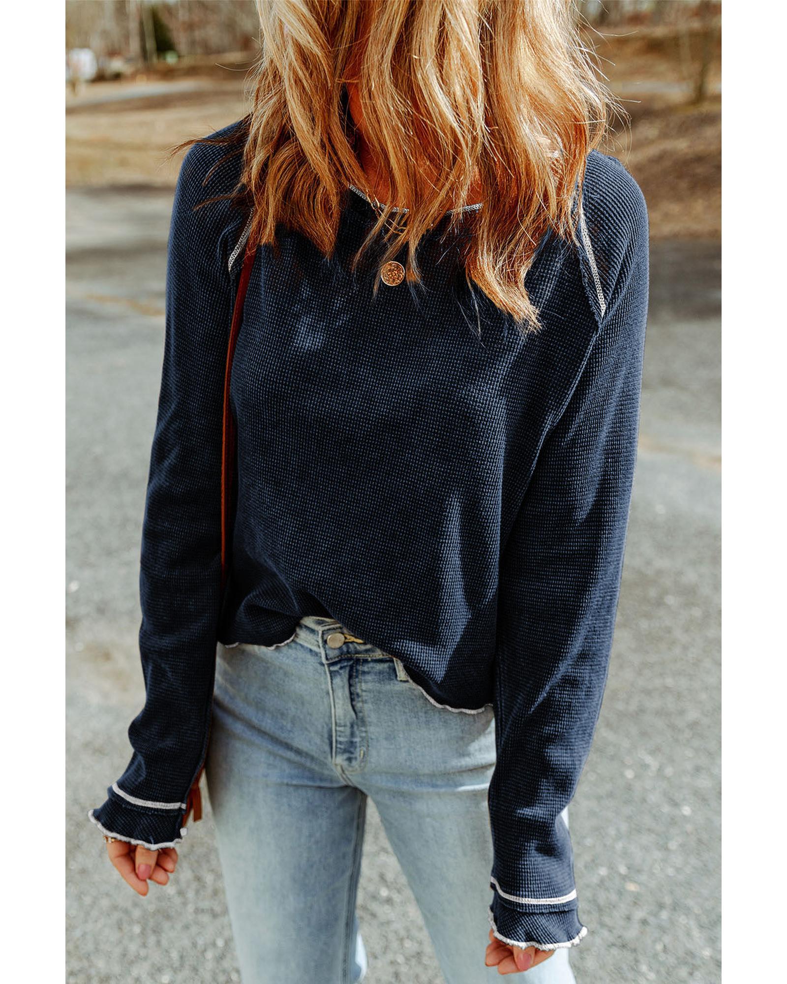 V539-AZEXDC25122025-5-2XL-202508291210-00 Azura Exchange Textured Long Sleeve Top - 2XL - Image 1
