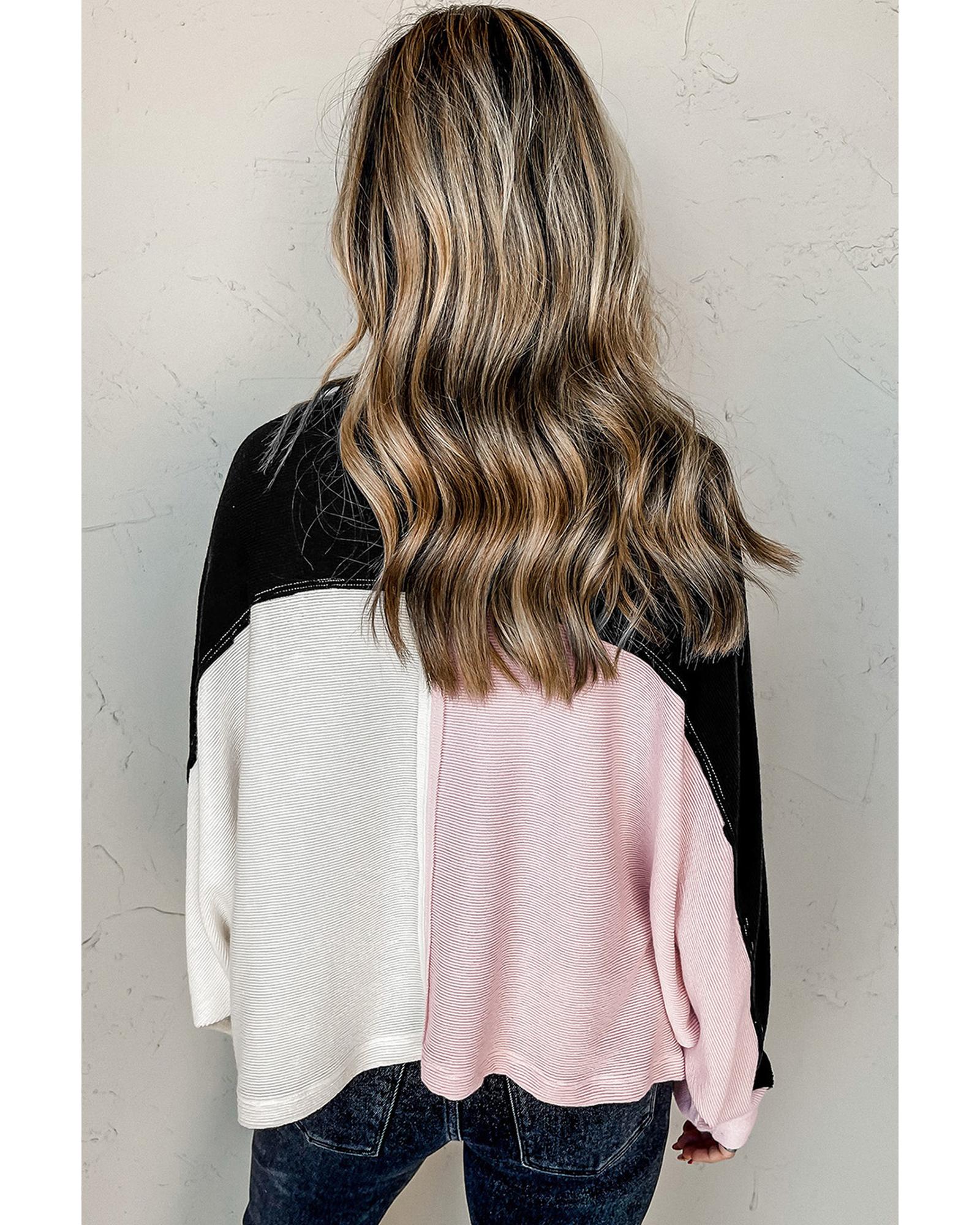 V539-AZEXDC25122226-22-L-202509010145-00 Azura Exchange Colorblock Flap Pockets Henley Collared Top - L - Image 1