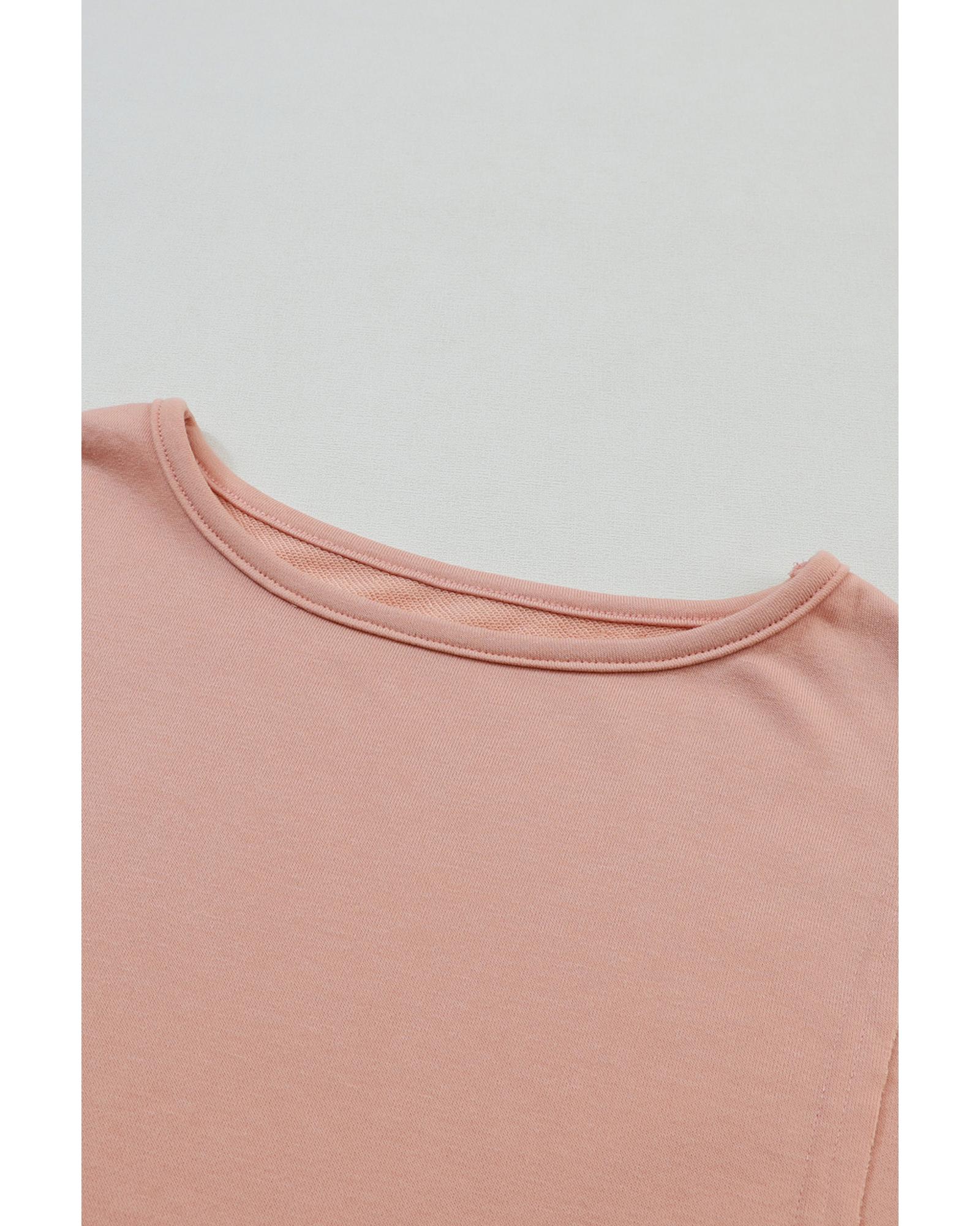 V539-AZEXDC25122718-14-M-202508271455-00 Crinkle Splicing Raw Hem High Low Oversized Blouse - M - Image 1
