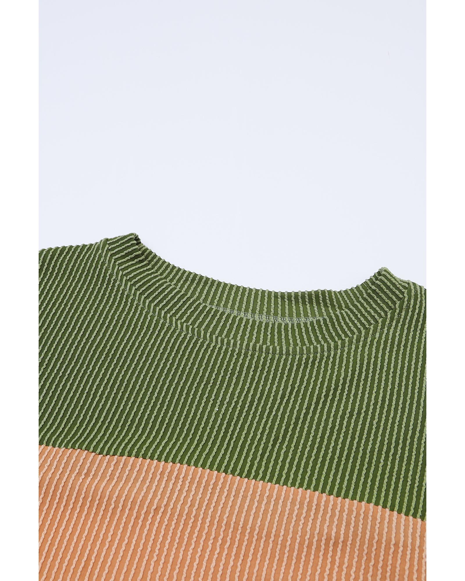 V539-AZEXDC25123172-9-M-202508291120-00 Azura Exchange Color Block Ribbed Long Sleeve Top - M - Image 1