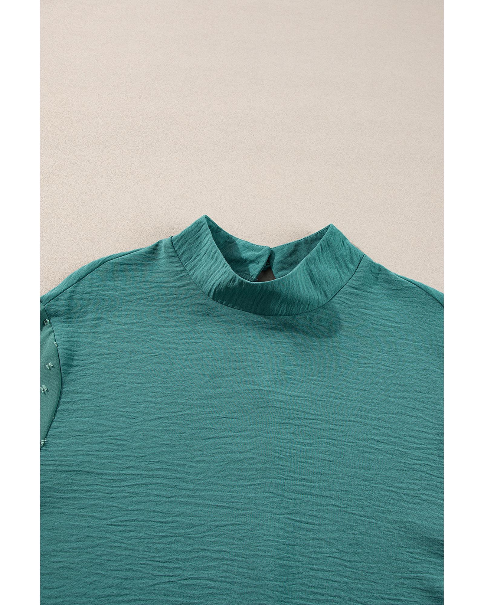 V539-AZEXDC25129059-P1809-M-202508272145-00 Skobeloff Swiss Dot Balloon Sleeve Loose Blouse - M - Image 1