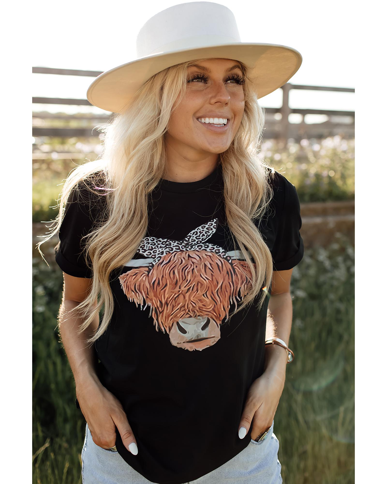 V539-AZEXDC25213696-2-2XL-202508270815-00 Azura Exchange Leopard Print O-Neck T-Shirt - 2XL - Image 1