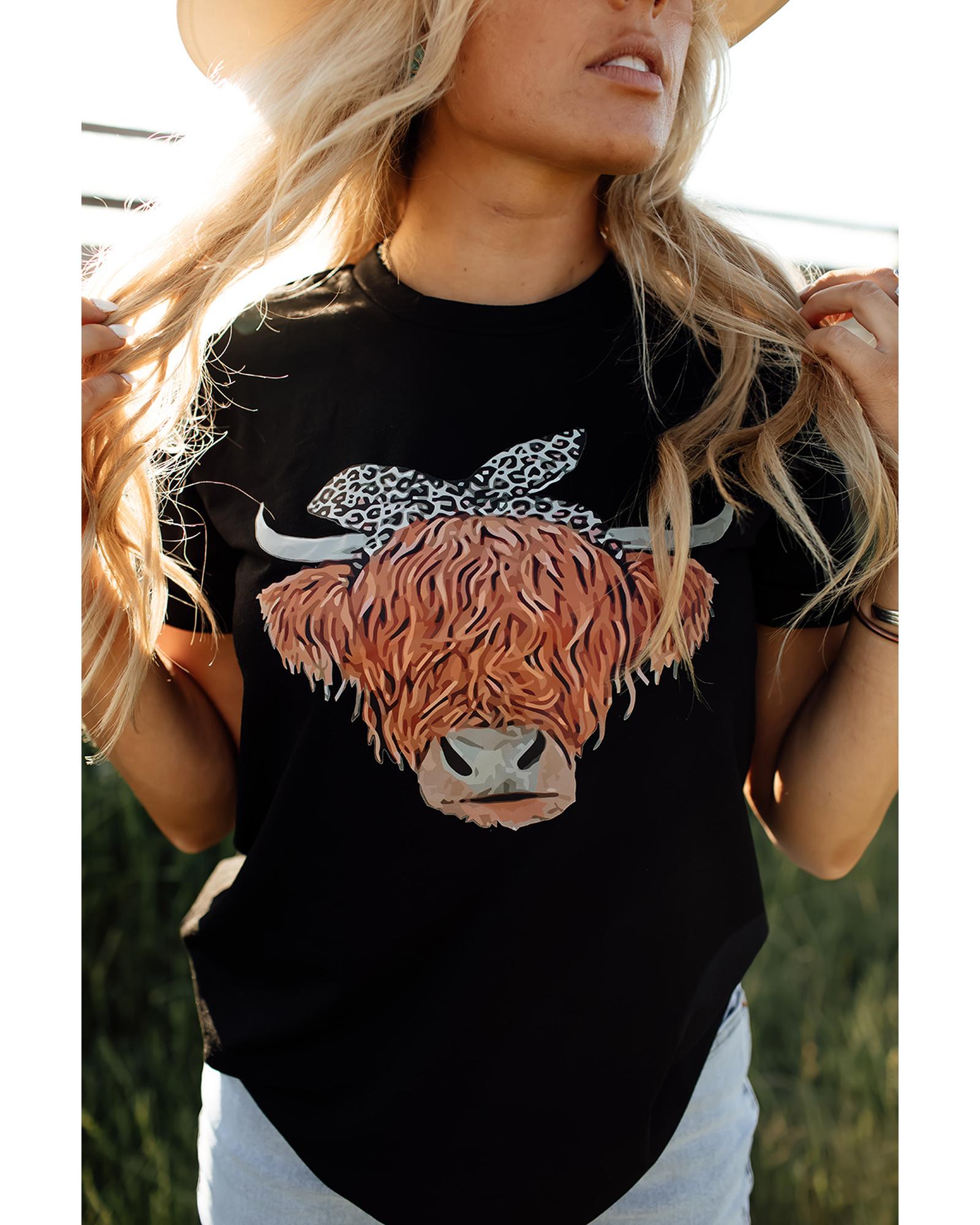 V539-AZEXDC25213696-2-L-202508270045-00 Azura Exchange Leopard Print O-Neck T-Shirt - L - Image 1