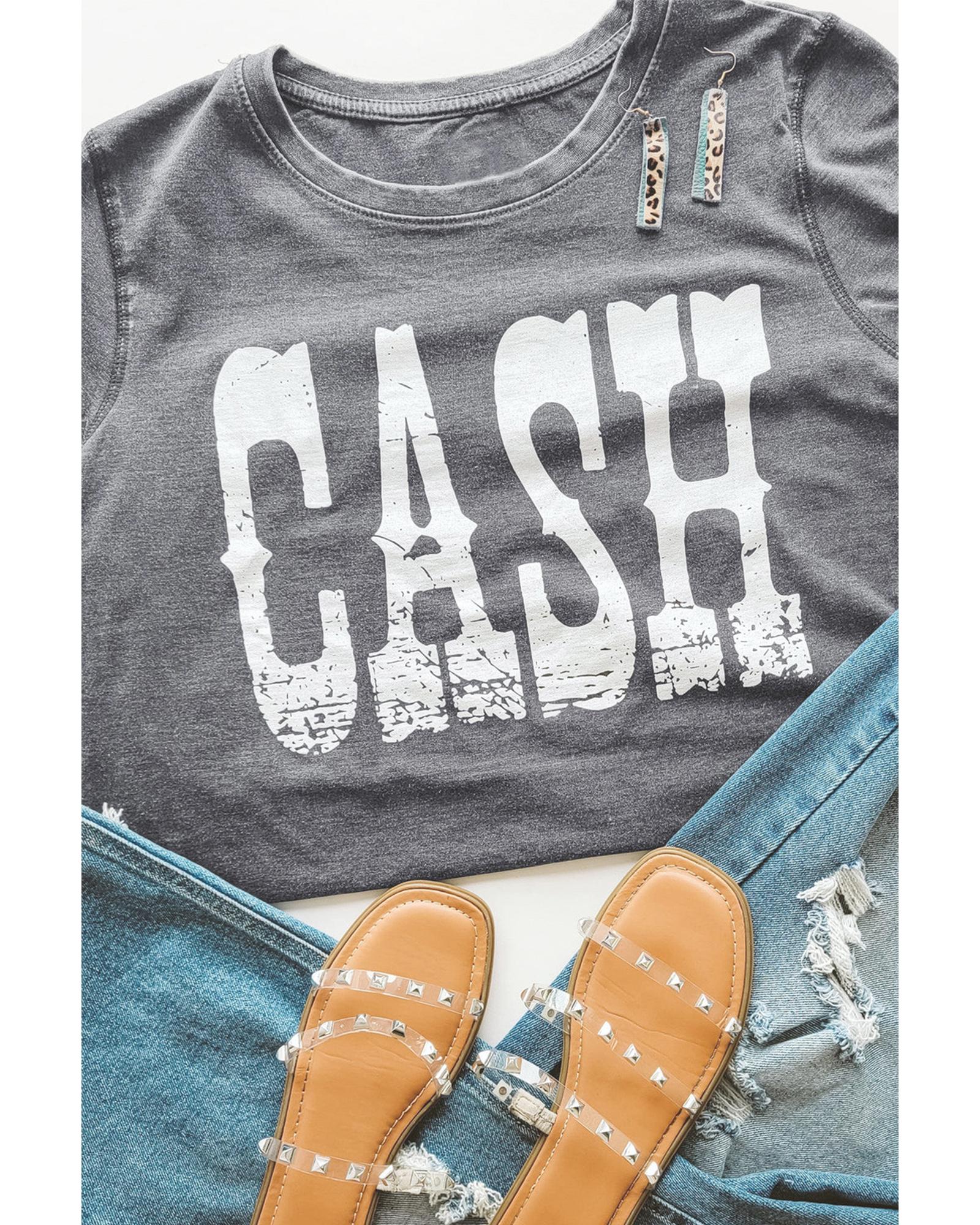 V539-AZEXDC25217009-11-S-165257-00 Azura Exchange CASH Letter Print Tee - S - Image 1