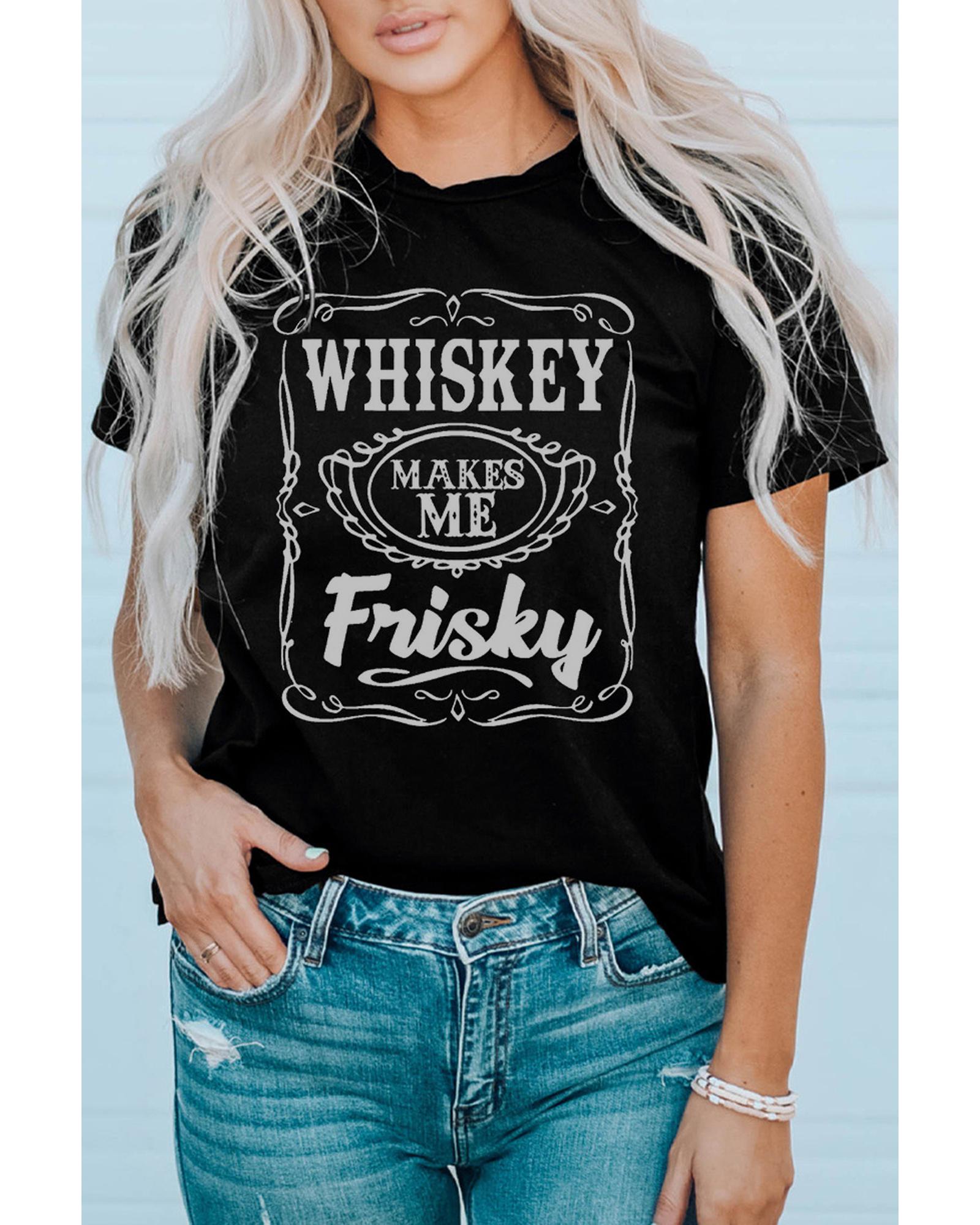 V539-AZEXDC25217589-2-S-164128-00 Azura Exchange Frisky Print Crewneck Graphic Tee - S - Image 1