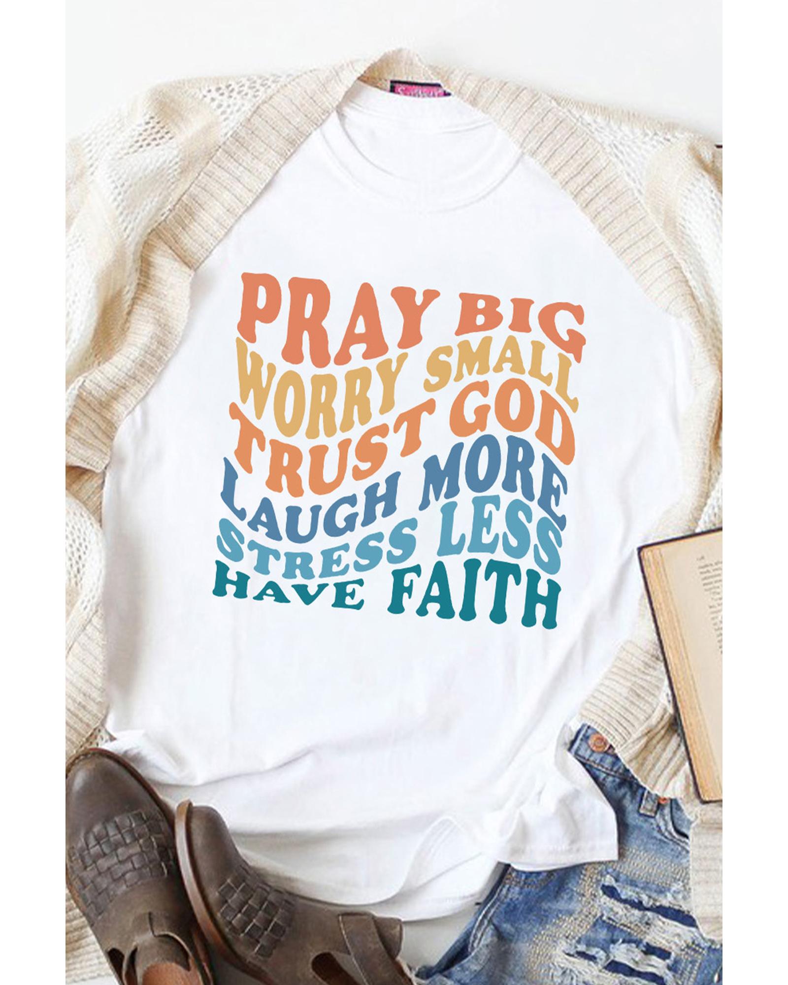 V539-AZEXDC25218178-1-L-202508260140-00 Azura Exchange Faith Inspired Words Print T-Shirt - L - Image 1