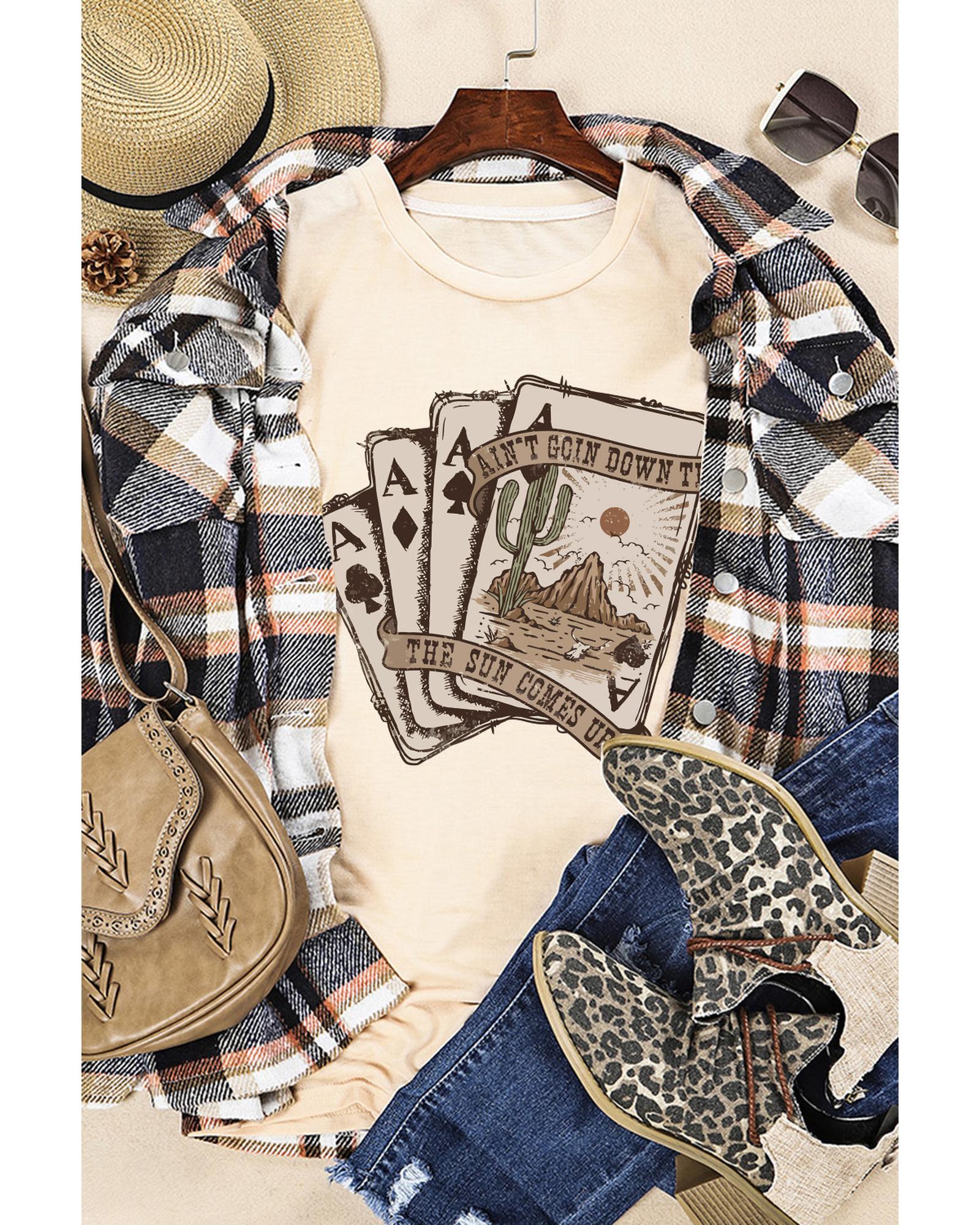 V539-AZEXDC25218874-16-XL-202508261615-00 Azura Exchange Western Poker Cards Graphic Print T-Shirt - XL - Image 1